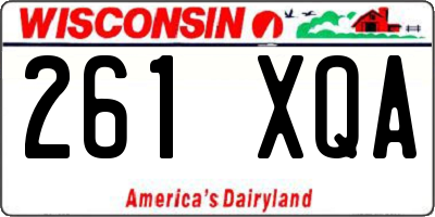 WI license plate 261XQA