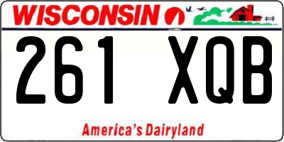 WI license plate 261XQB