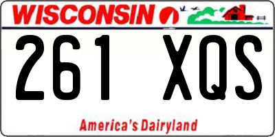 WI license plate 261XQS