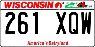 WI license plate 261XQW