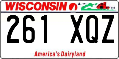 WI license plate 261XQZ