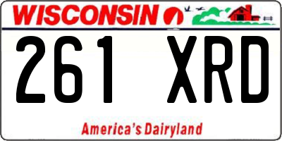 WI license plate 261XRD