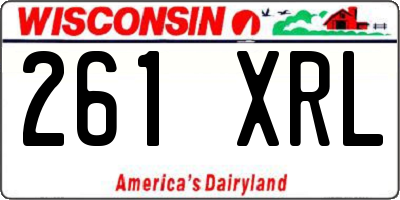 WI license plate 261XRL