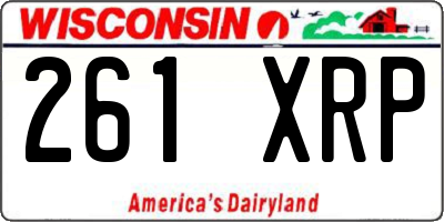WI license plate 261XRP
