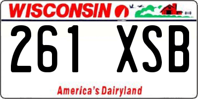 WI license plate 261XSB