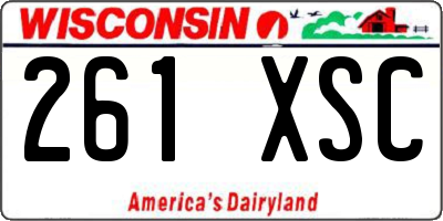 WI license plate 261XSC