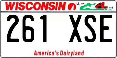WI license plate 261XSE