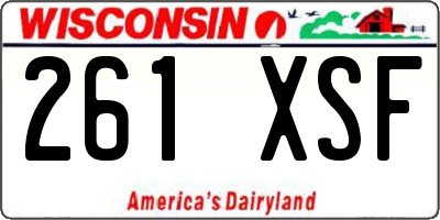 WI license plate 261XSF