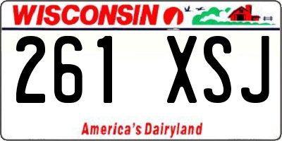 WI license plate 261XSJ