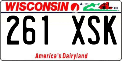 WI license plate 261XSK