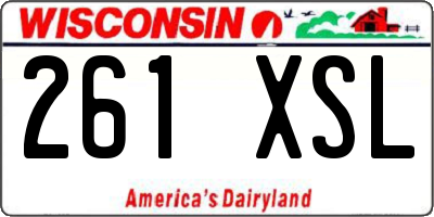 WI license plate 261XSL