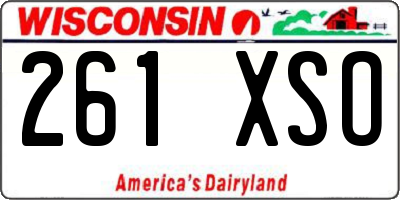 WI license plate 261XSO