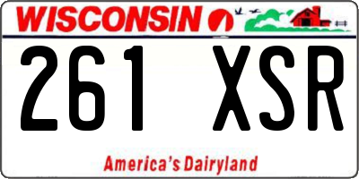 WI license plate 261XSR
