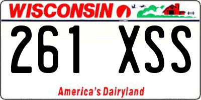 WI license plate 261XSS