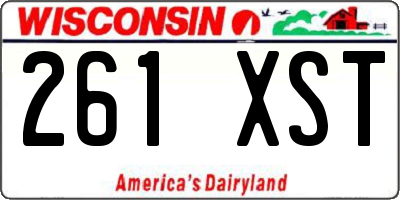 WI license plate 261XST