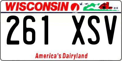 WI license plate 261XSV