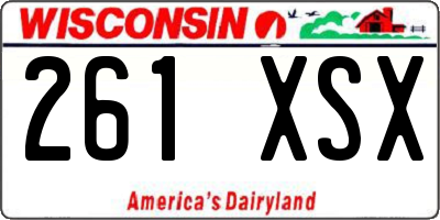 WI license plate 261XSX