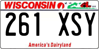 WI license plate 261XSY