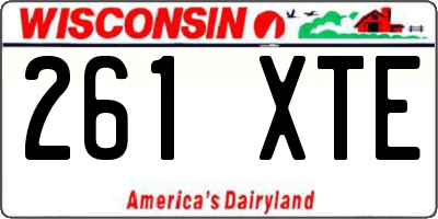 WI license plate 261XTE
