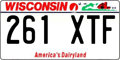 WI license plate 261XTF