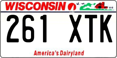 WI license plate 261XTK