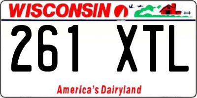 WI license plate 261XTL