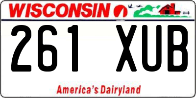 WI license plate 261XUB
