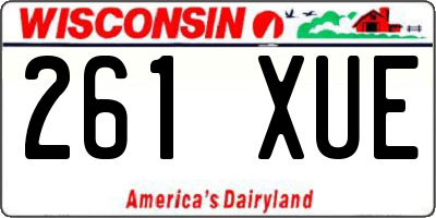 WI license plate 261XUE