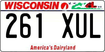 WI license plate 261XUL