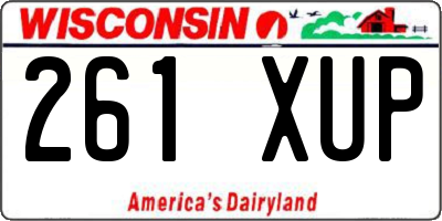 WI license plate 261XUP