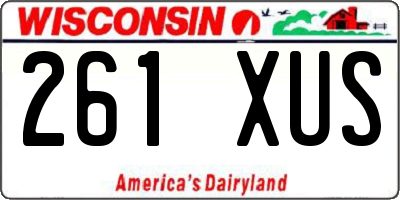 WI license plate 261XUS