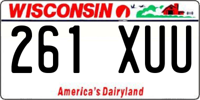 WI license plate 261XUU