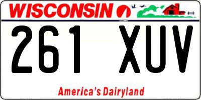 WI license plate 261XUV