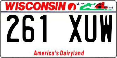 WI license plate 261XUW
