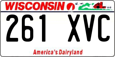 WI license plate 261XVC
