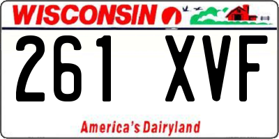 WI license plate 261XVF