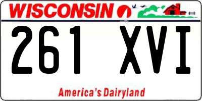 WI license plate 261XVI