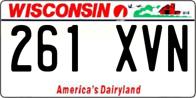 WI license plate 261XVN