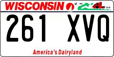WI license plate 261XVQ