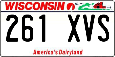 WI license plate 261XVS
