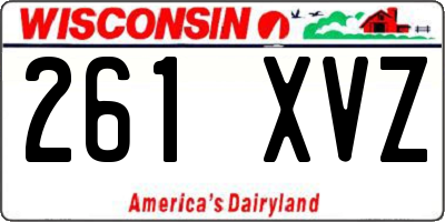 WI license plate 261XVZ