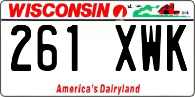WI license plate 261XWK