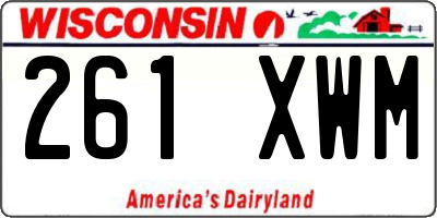WI license plate 261XWM