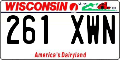 WI license plate 261XWN