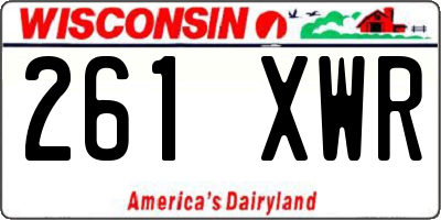 WI license plate 261XWR