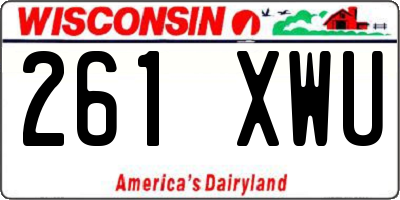WI license plate 261XWU