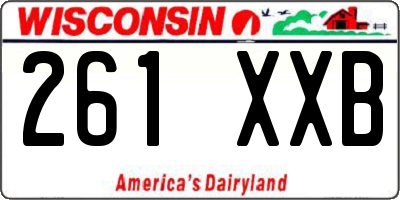 WI license plate 261XXB