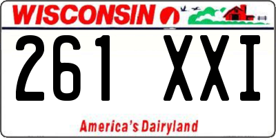 WI license plate 261XXI