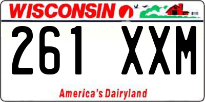 WI license plate 261XXM