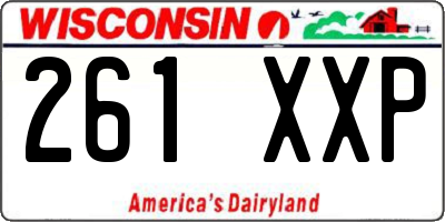 WI license plate 261XXP